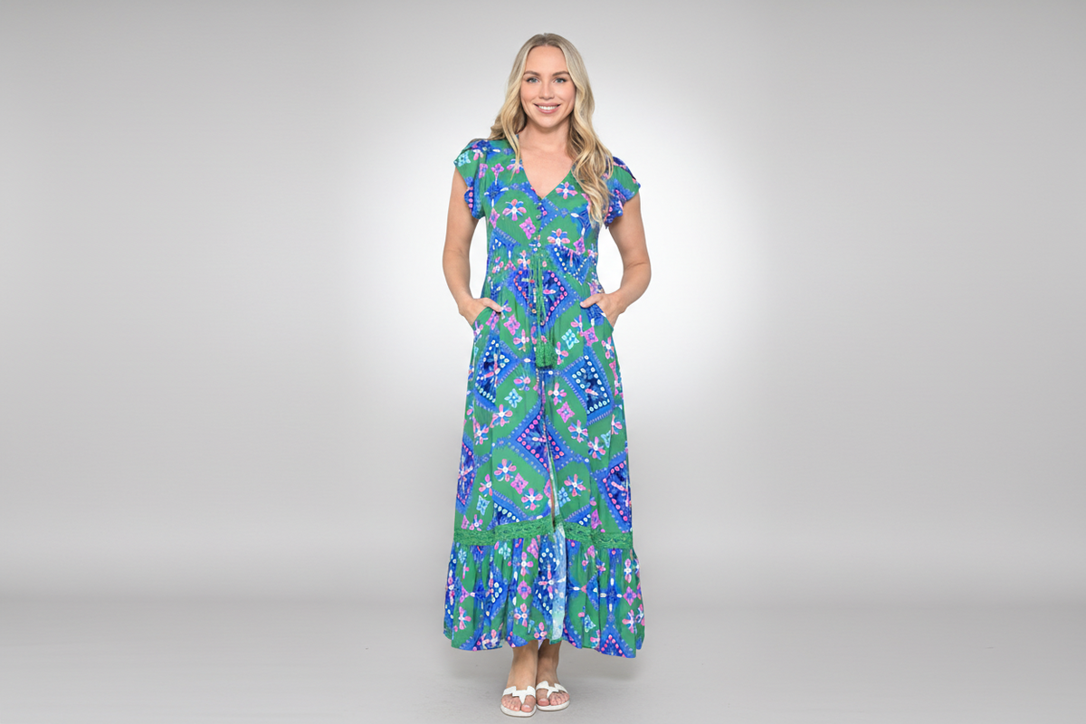 Green Flower Maxi
