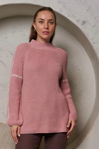 Outer Stitch Knit - Pink