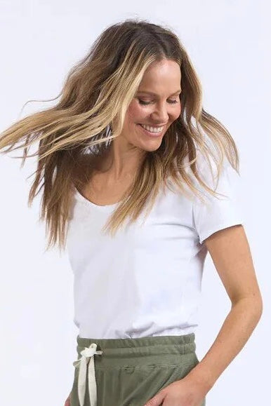 Xanthe Rib Tee- Toasted Coconut
