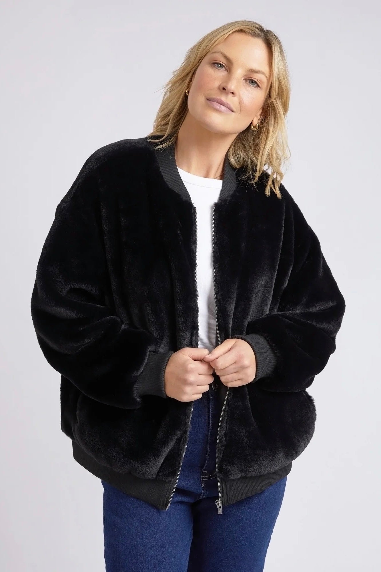 Blaze Fur Jacket - Black
