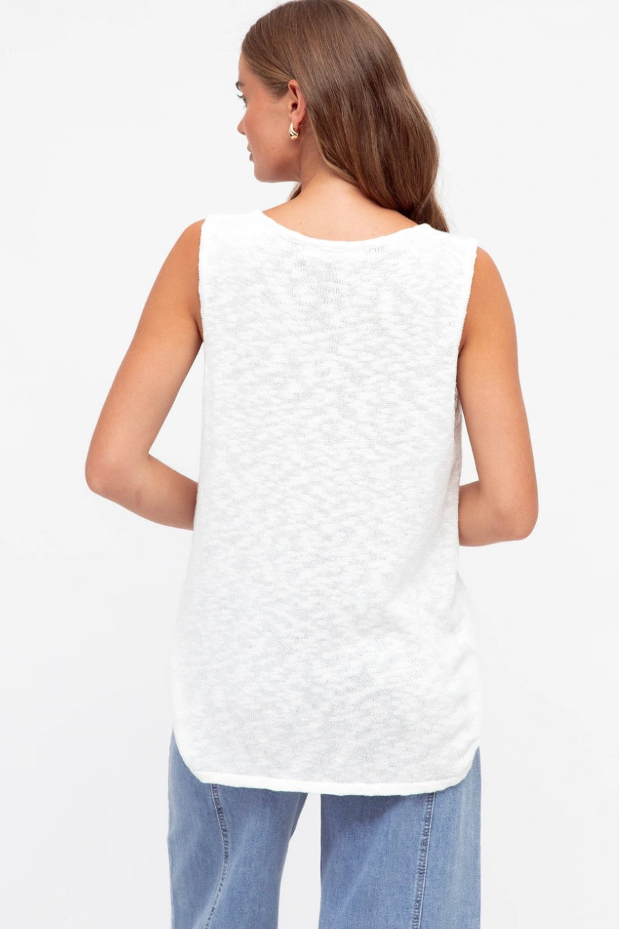 Carley Knit Tank- White