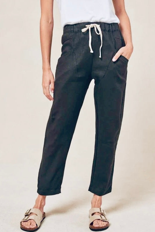 Luxe Linen Pant - Black