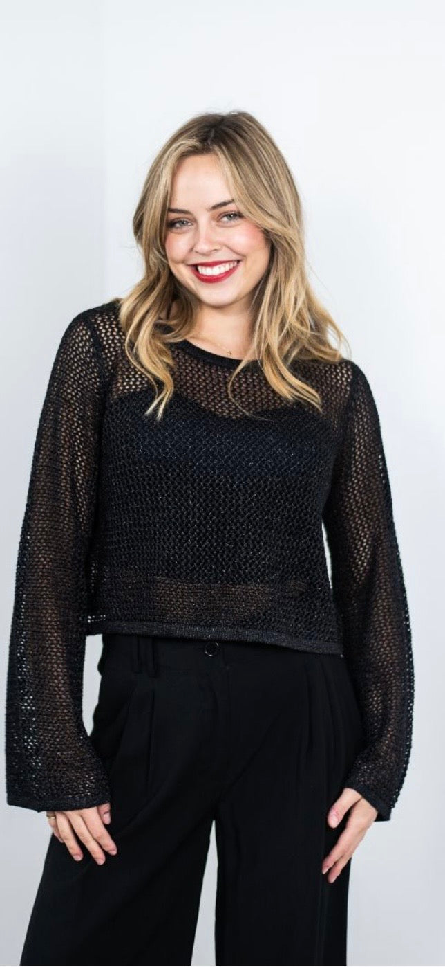 Girls Night Top- Black