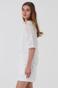 Willow Button Top- White