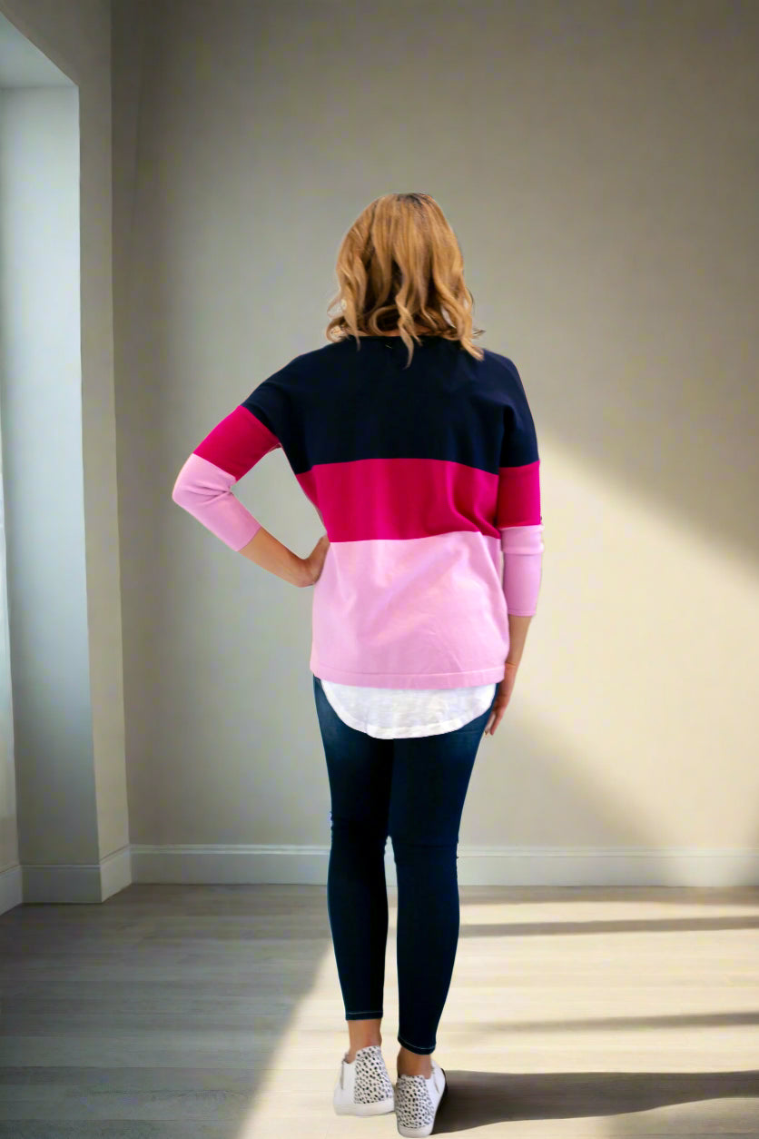 Love Lily Knit - Navy and Pink