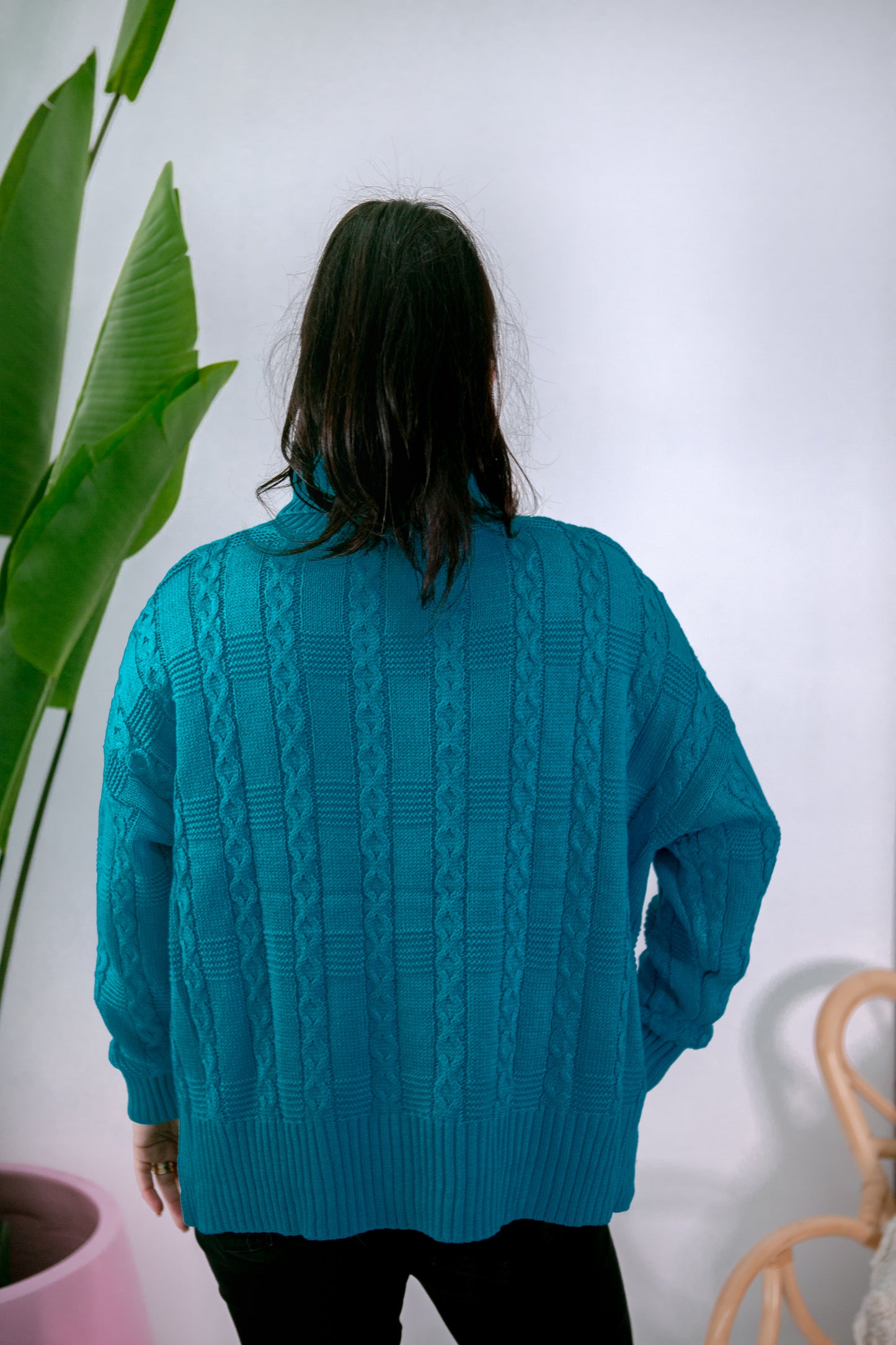Turtle Neck Jumper- Aqua