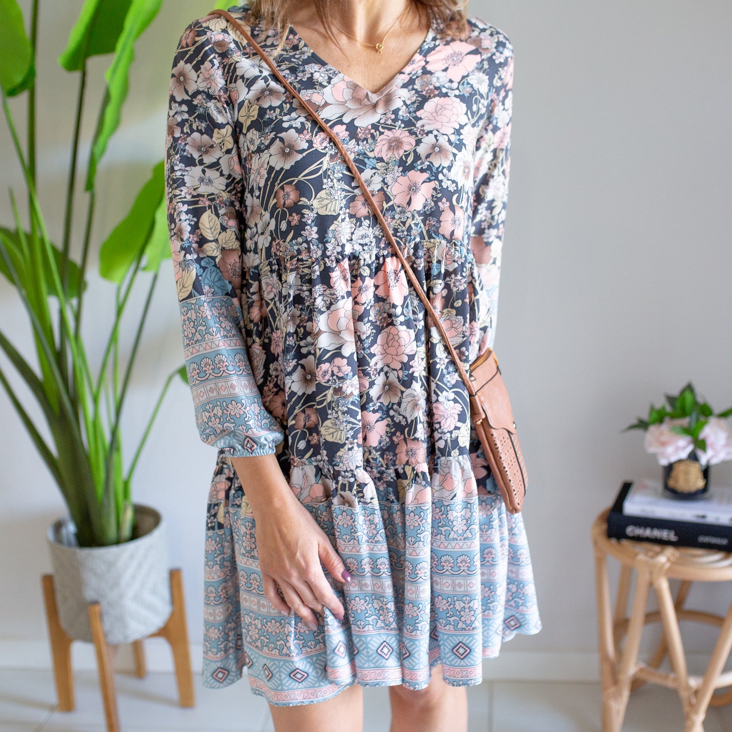 Autumn Blossom Short Dress