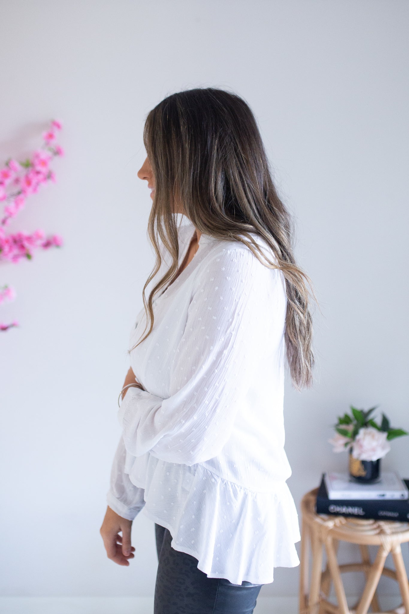 Polly Frill Shirt - White