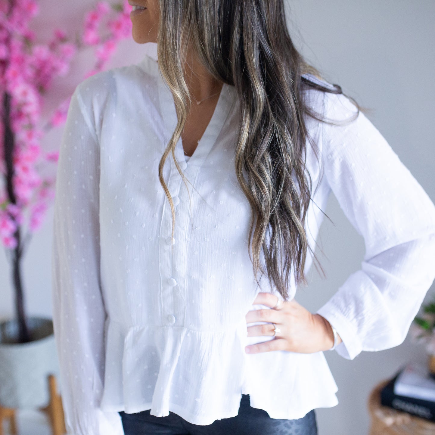 Polly Frill Shirt - White