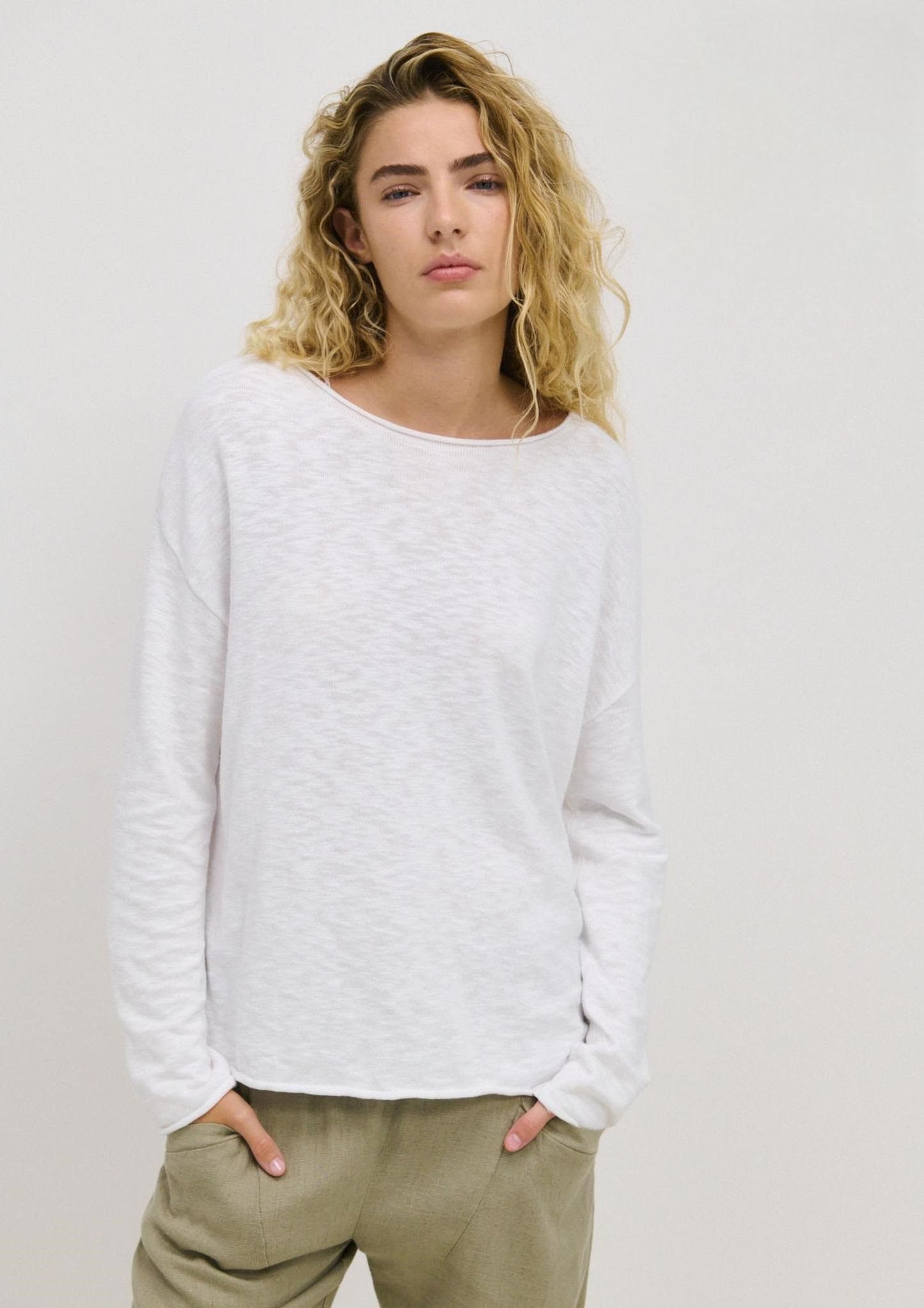 Nellie Crew Knit - White