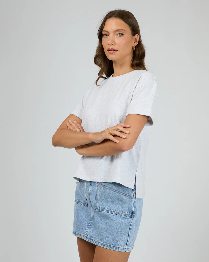 Washed Tee - Snow Marle