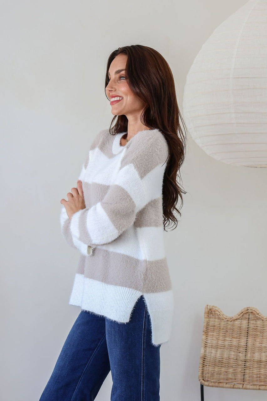 Marlow Knit - Mocha/Cream