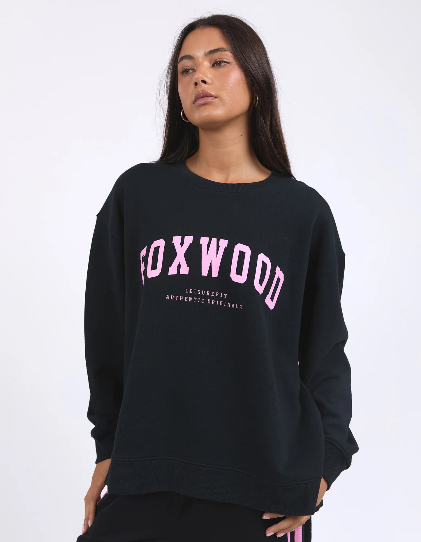 Interval Crew- Black with Neon Pink