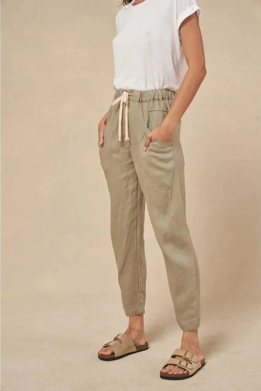 Luxe Linen Pant - Khaki