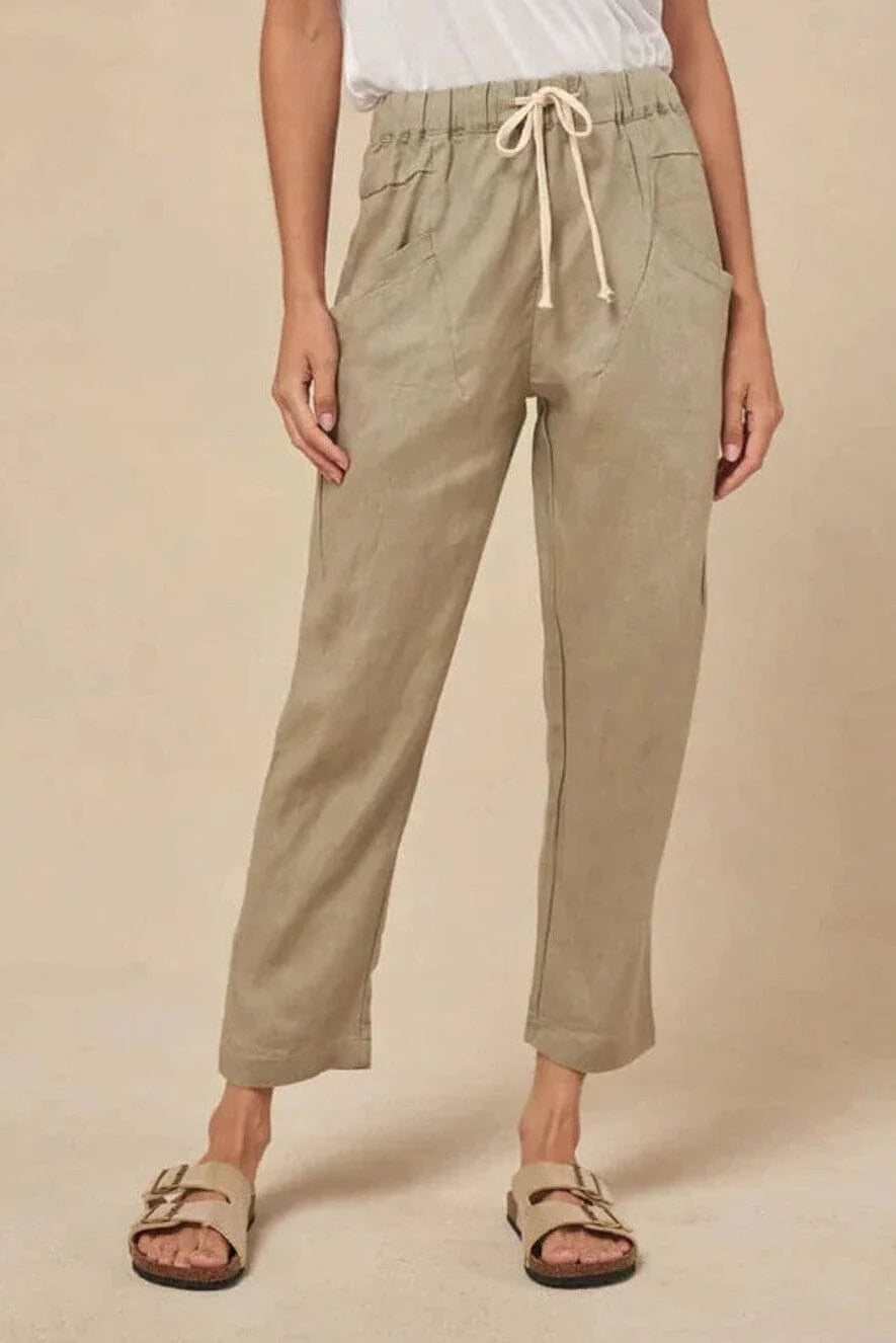 Luxe Linen Pant - Khaki