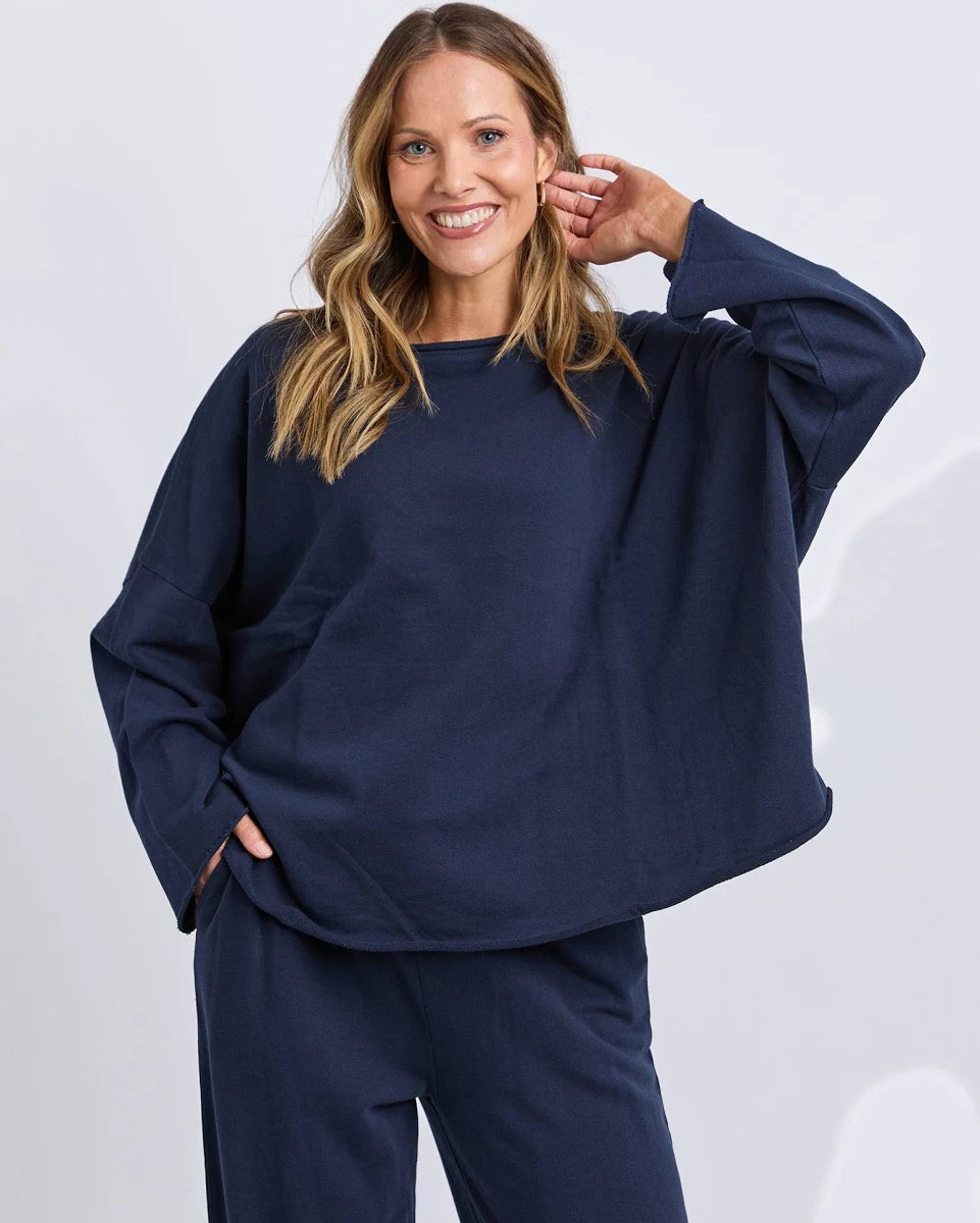 Gab L/S Sweat - Dark Sapphire