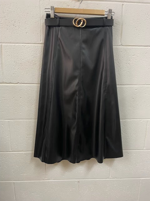 Vegan Charlie Skirt - Black (PLUS BELT)