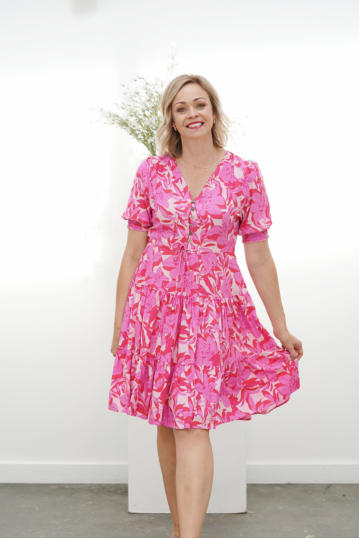 Fuchsia Floral Dress ( BAXTER & ONLINE ONLY)