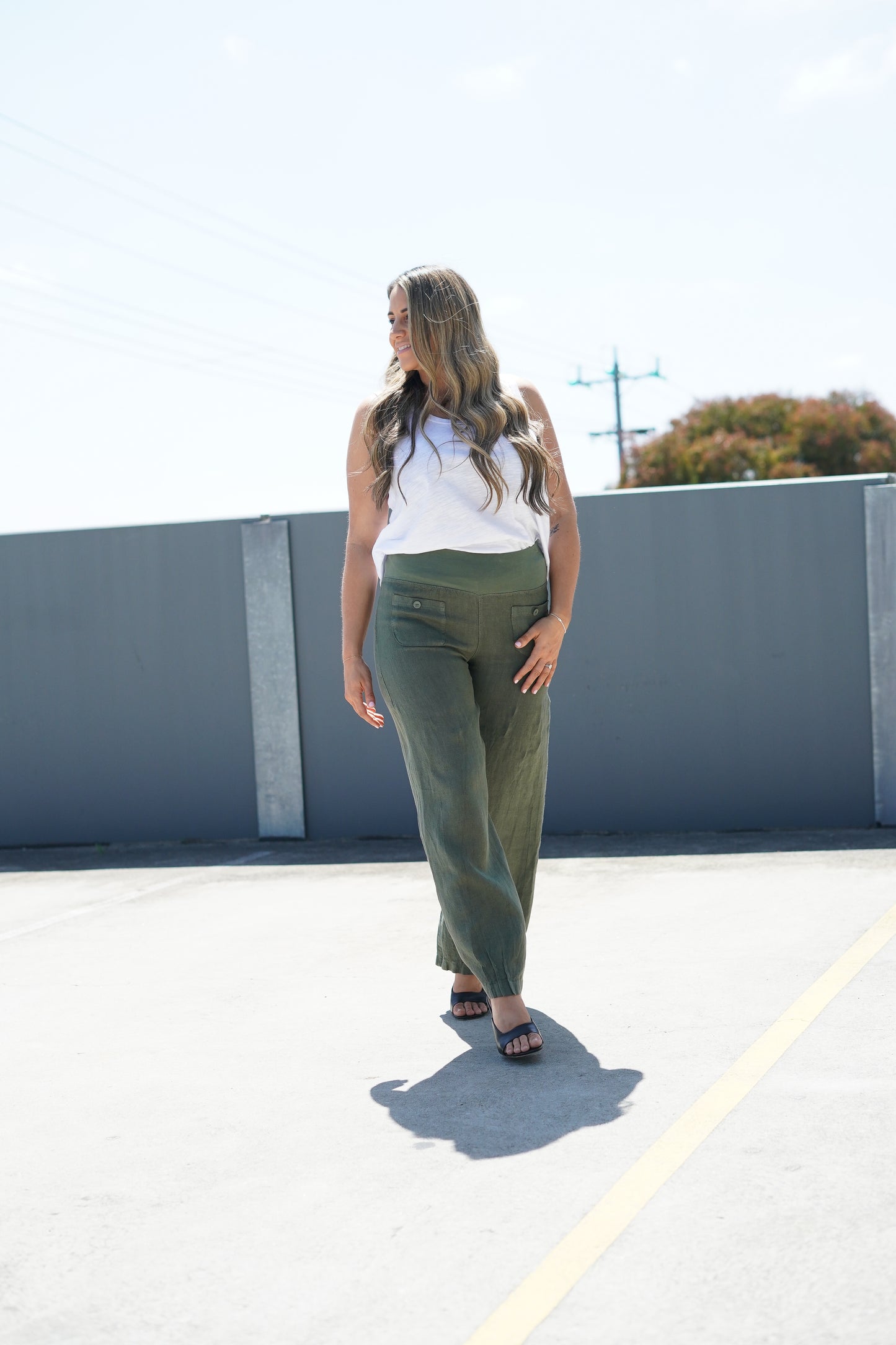 Italian Relax Linen Pant - Khaki