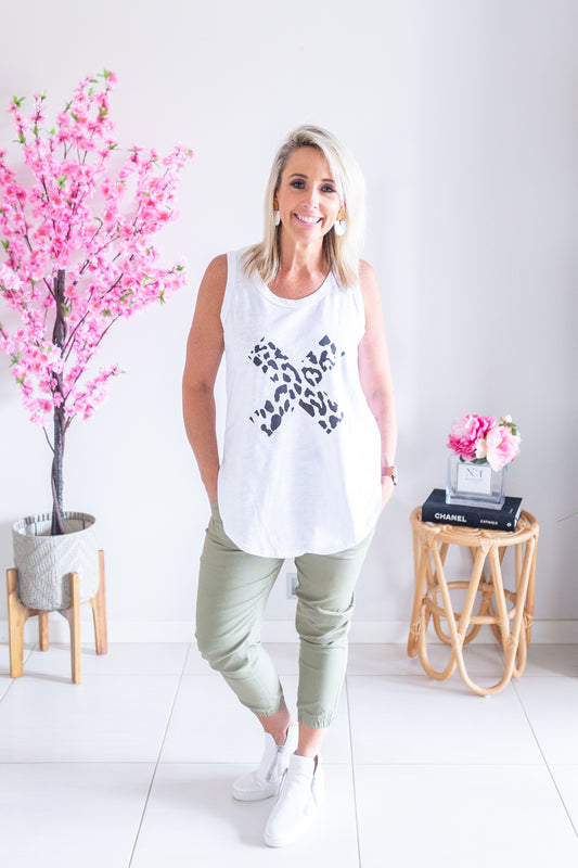 Jax Cross Tank - White/Black