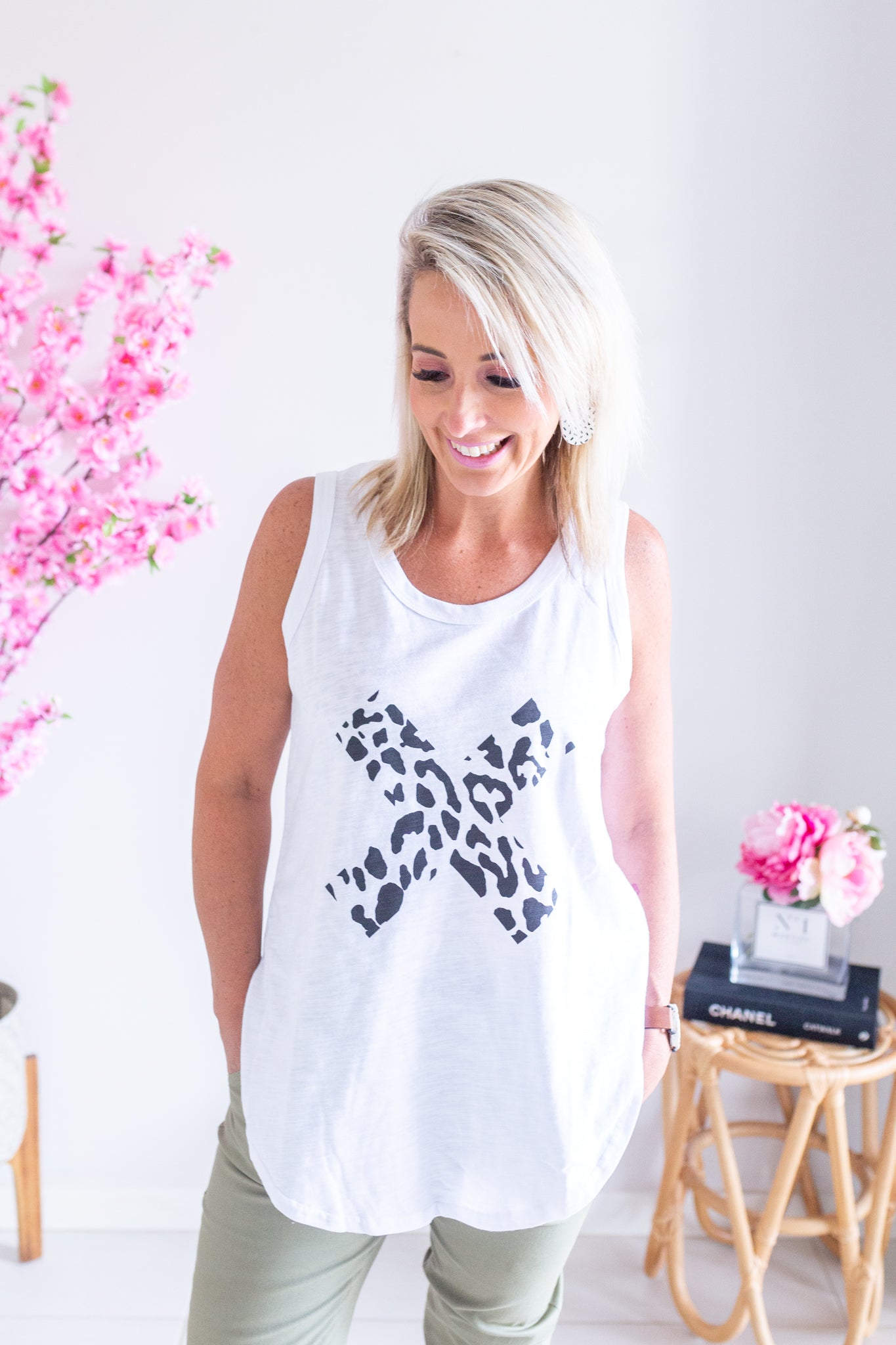 Jax Cross Tank - White/Black
