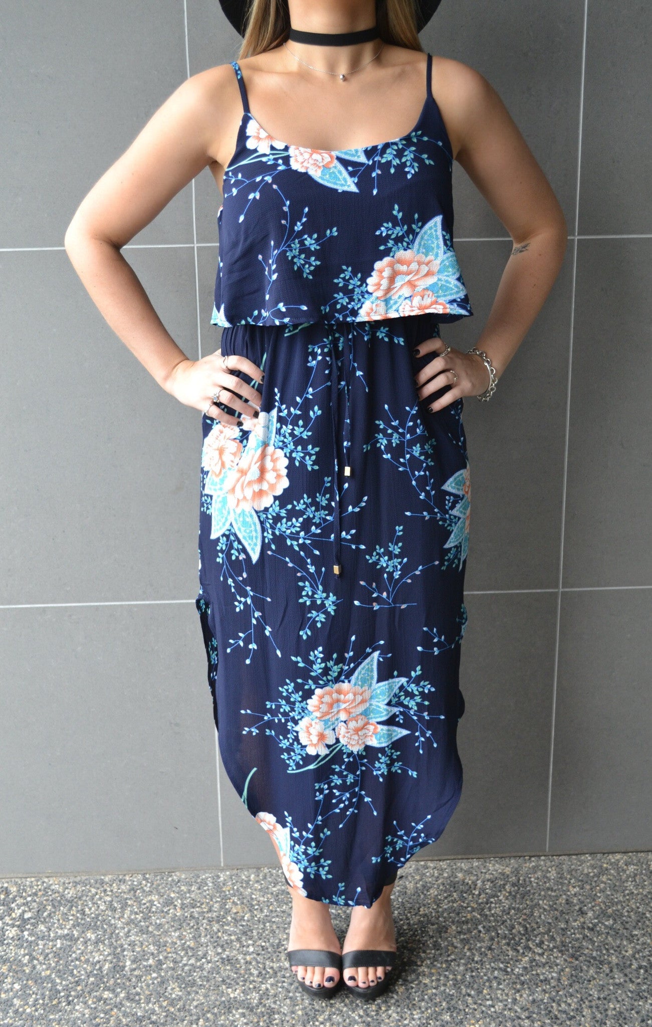 Dakota Dress- Navy Blossom