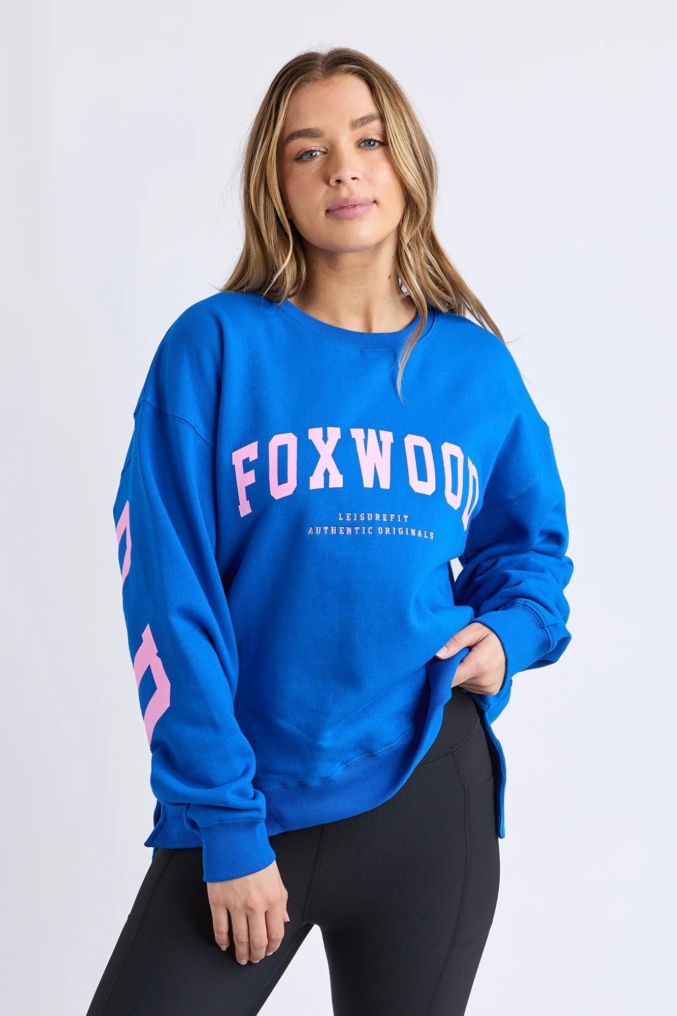 Interval Crew- Cobalt/Neon Pink