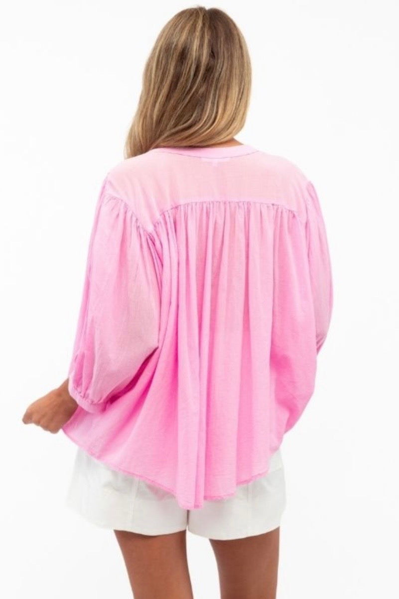 Ellie Oversized Shirt - Pink