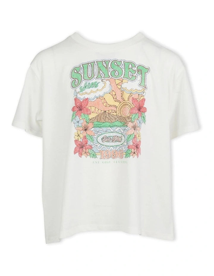 Youth Sunset Tee- Vintage White