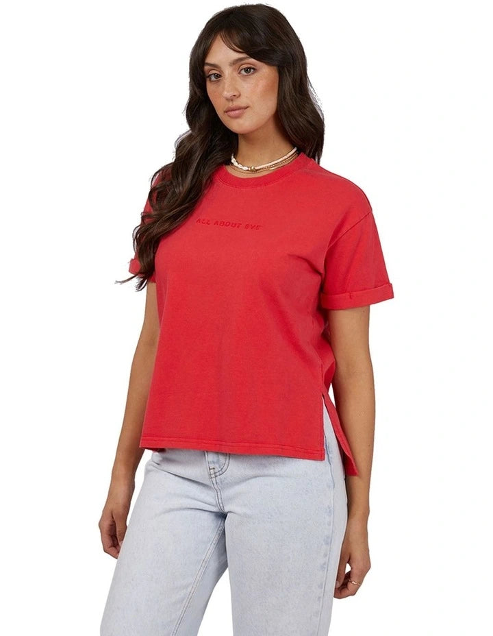 Washed Tee - Red