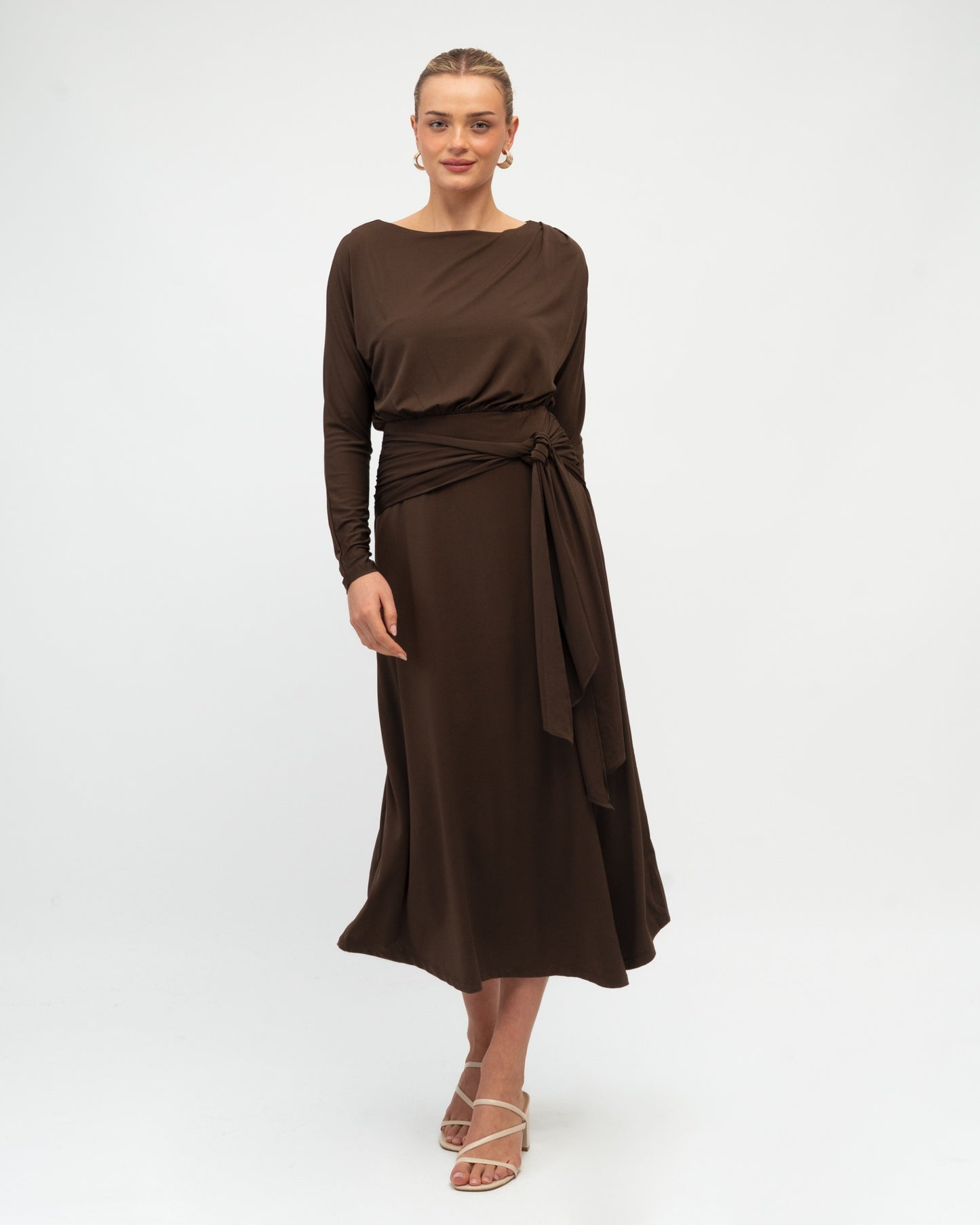 Anika Jersey Dress- Chocolate