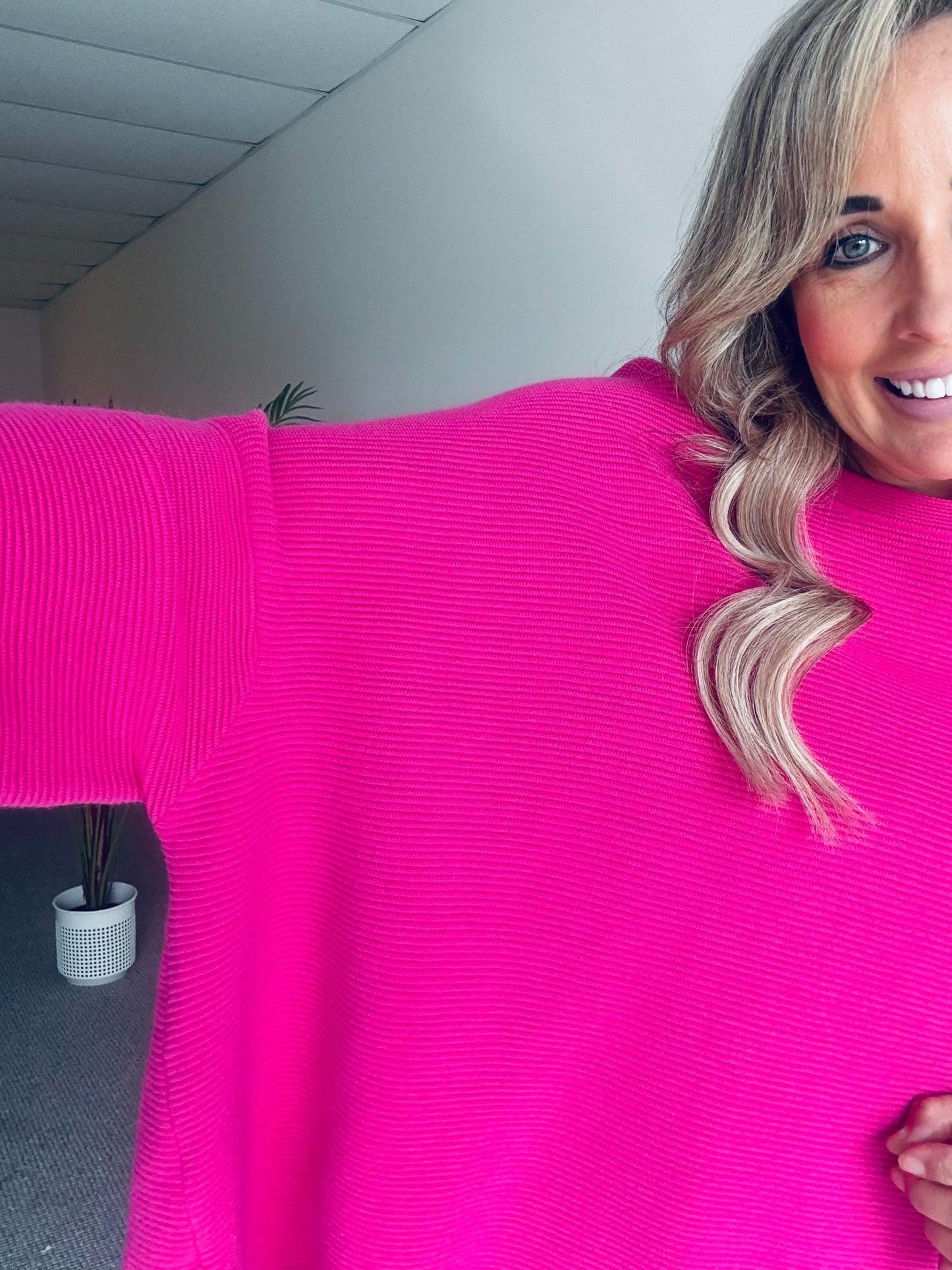 Boxy Knit - Hot Pink