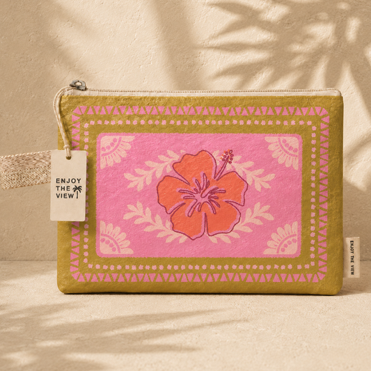 Large Hibiscus Clutch