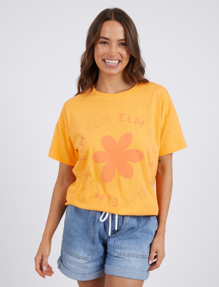 Mango Flower Tee- Mango Tango