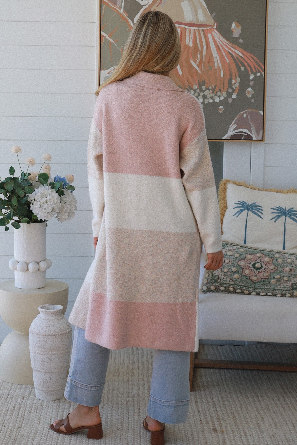 Betty Long Line Knit- Soft Blush