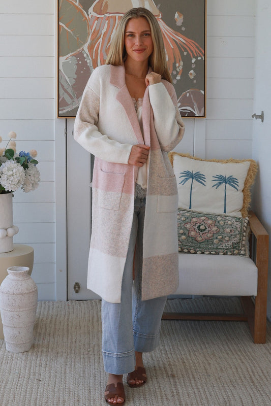 Betty Long Line Knit- Soft Blush