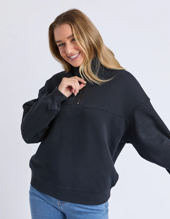 College Zip Crew- Black