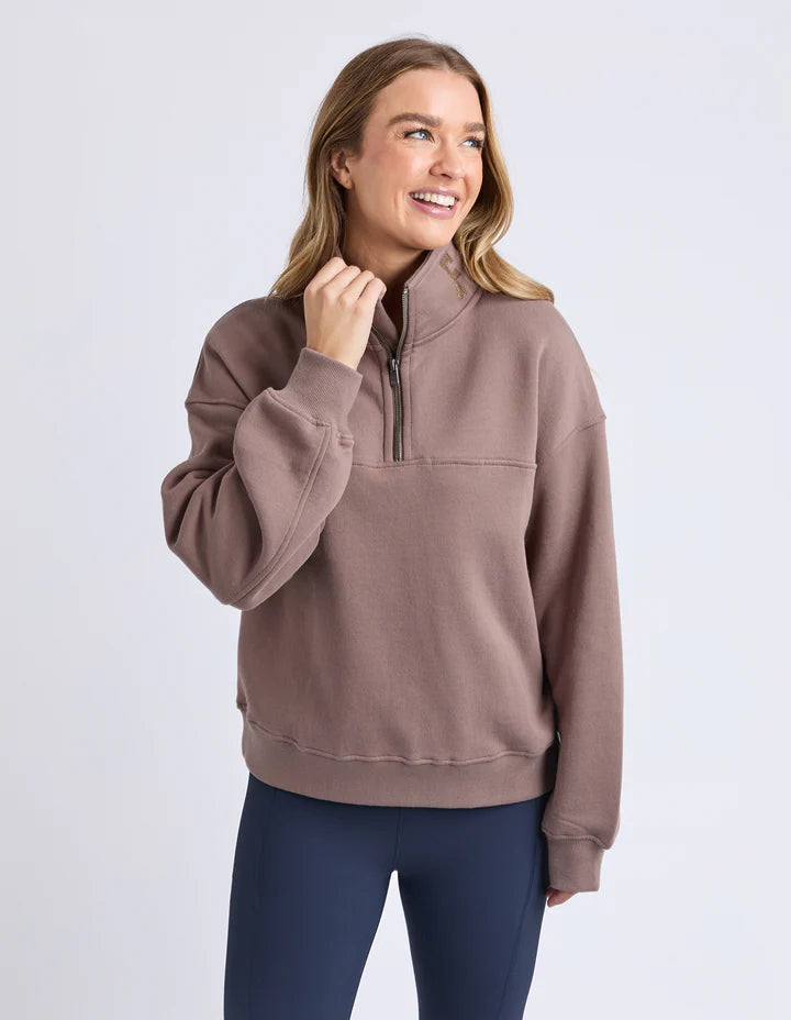 College Zip Crew- Mocha