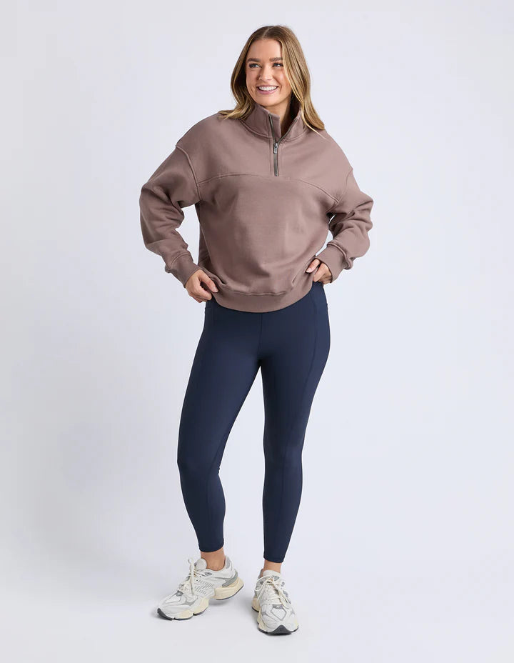 College Zip Crew- Mocha