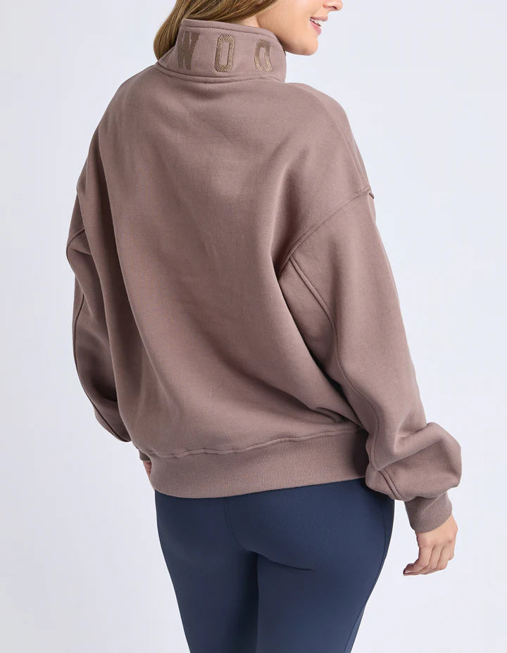 College Zip Crew- Mocha