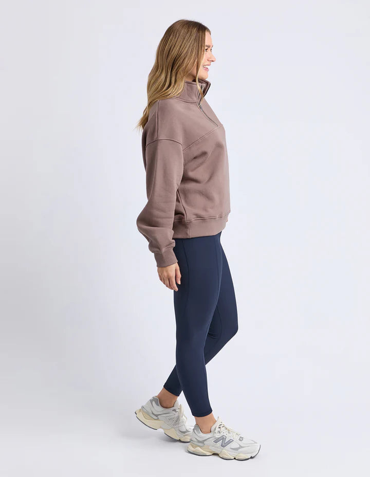 College Zip Crew- Mocha
