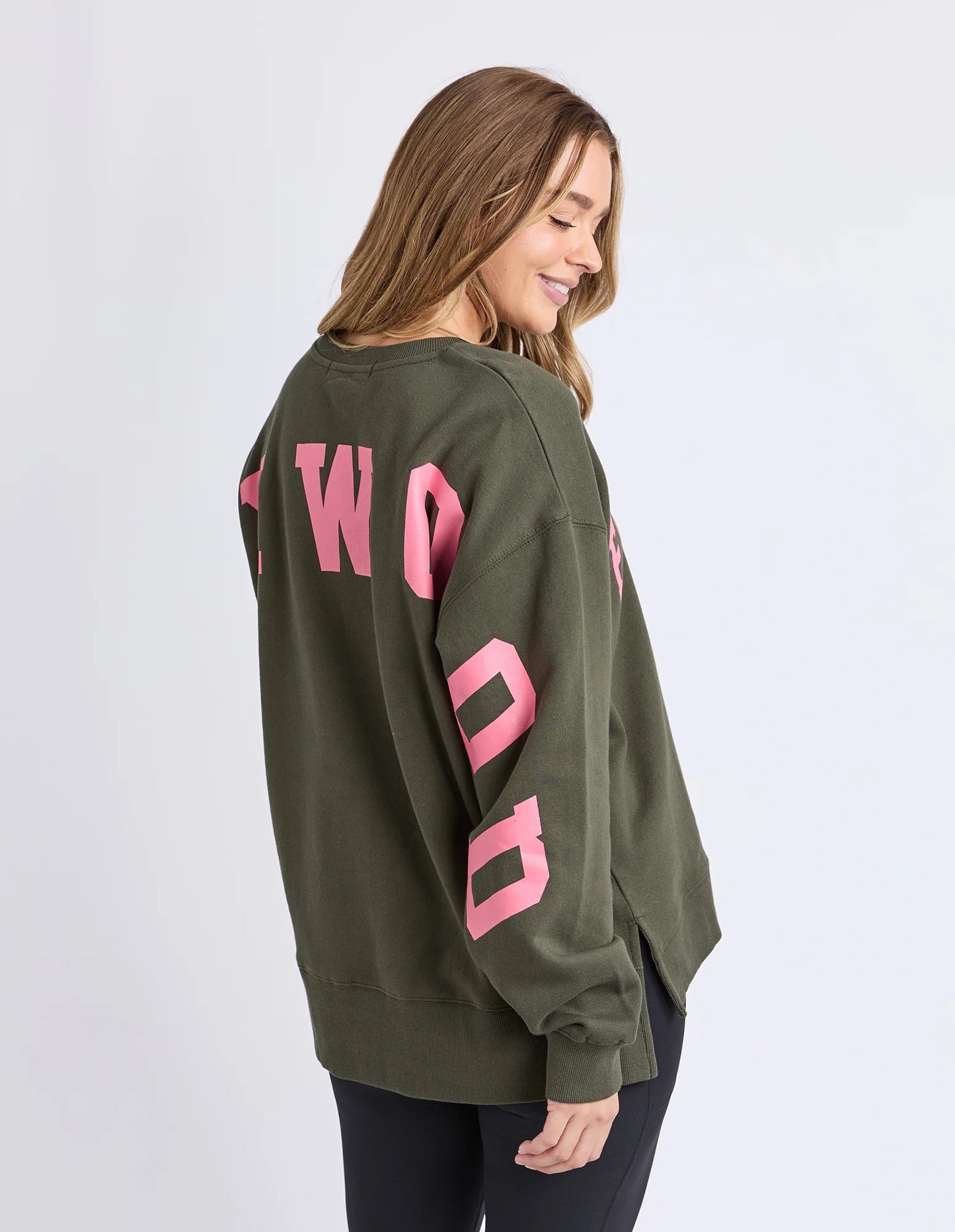 Interval Crew- Dark Khaki/Coral