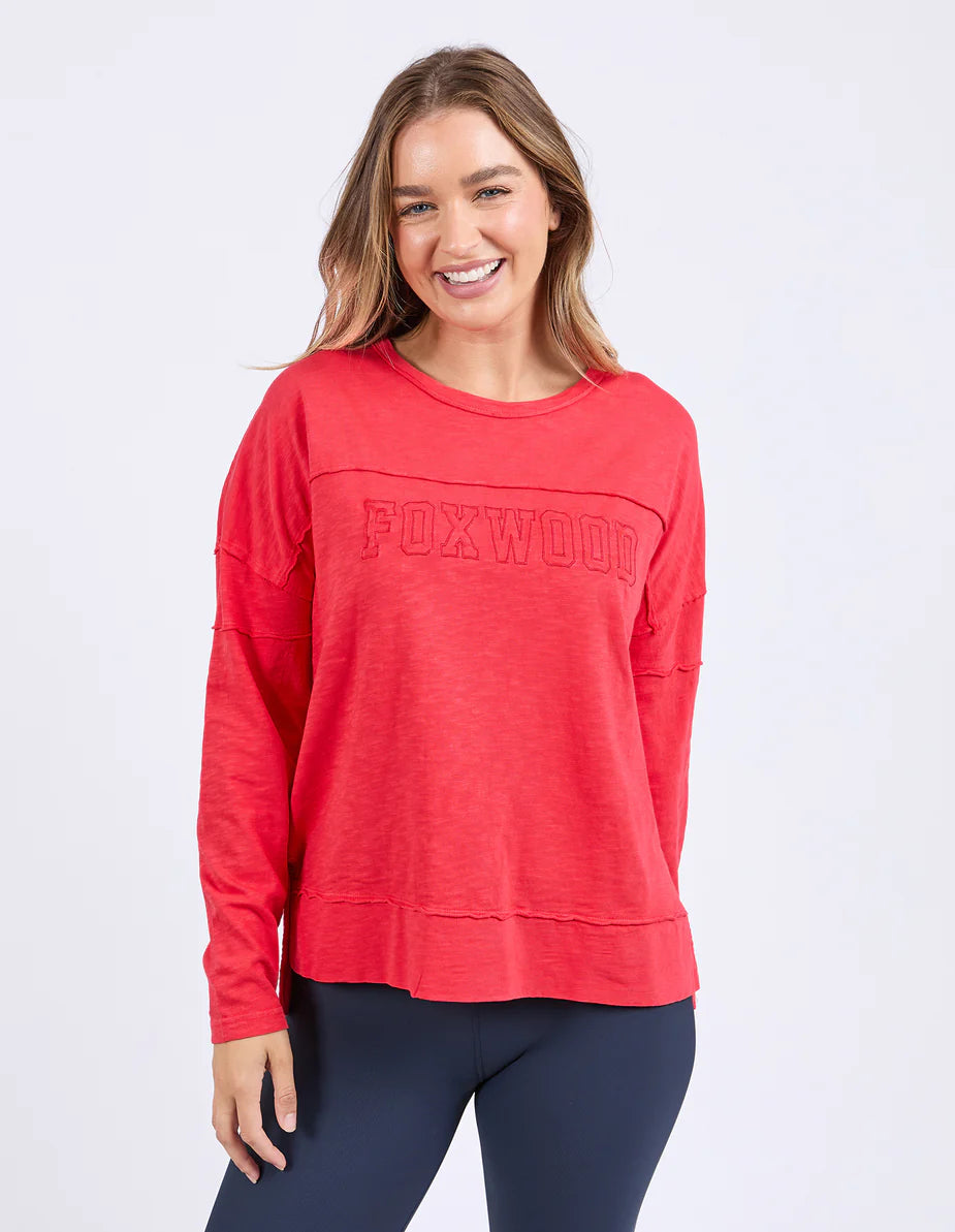 Foxwood Throw On Tee- Red