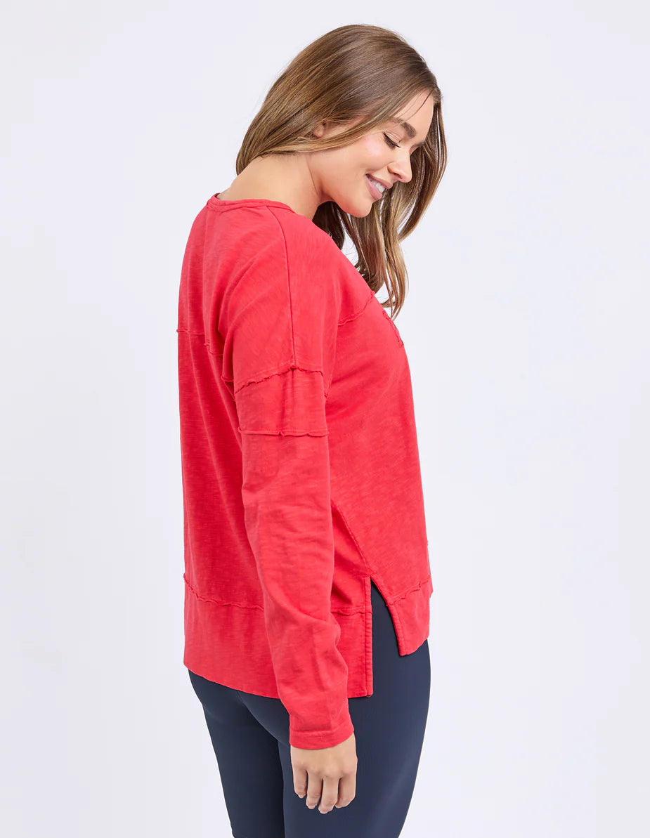 Foxwood Throw On Tee- Red
