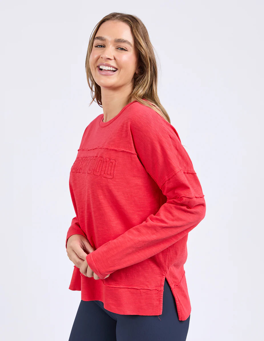 Foxwood Throw On Tee- Red