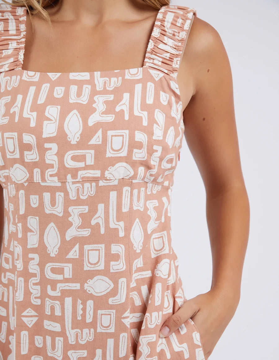 Etched Geo Print Dress