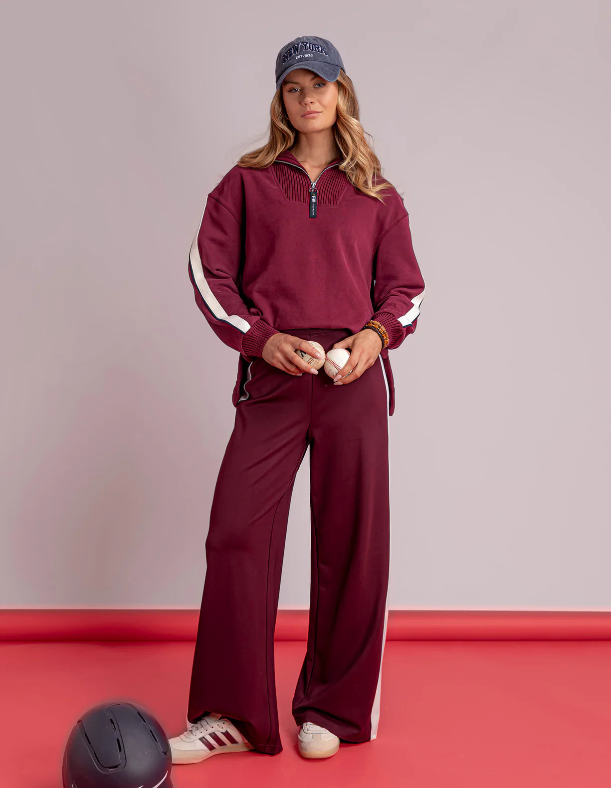 Knit Collar Crew- Port