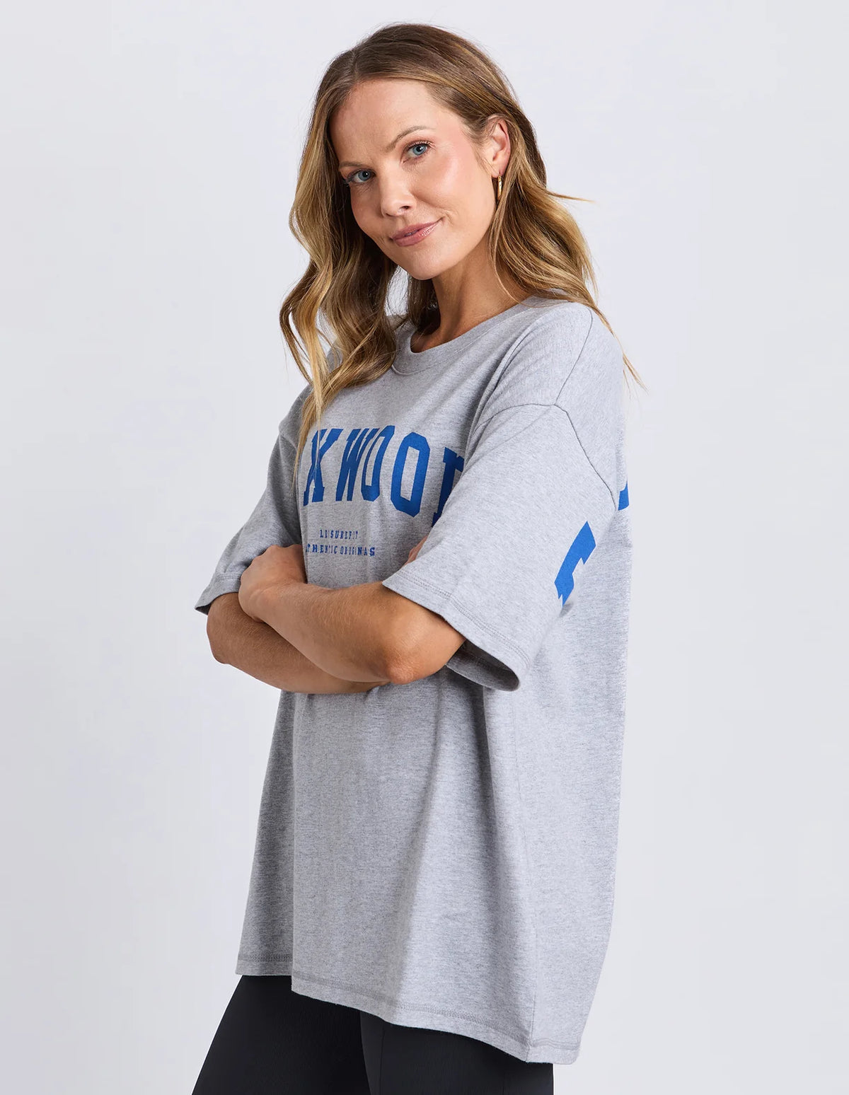 Interval Tee- Grey Marle/Blue