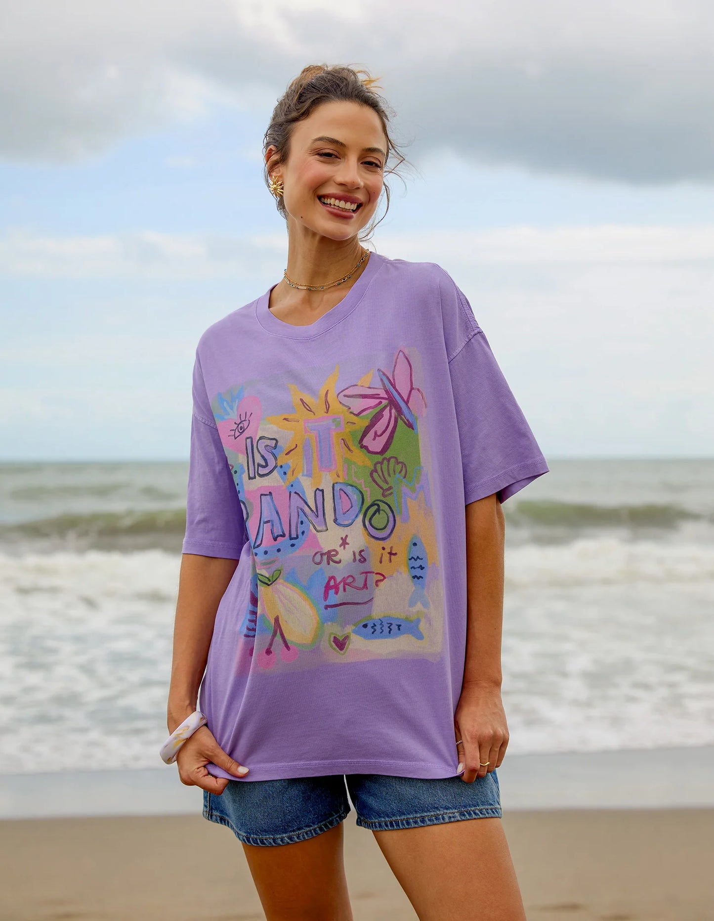 Random And Art Tee- Lavender