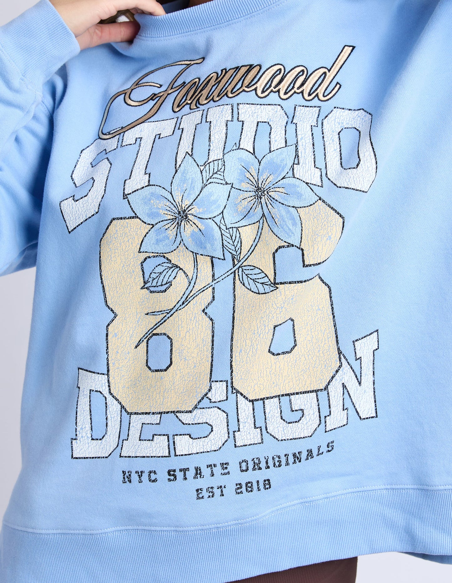 Floral Club Crew- Blue